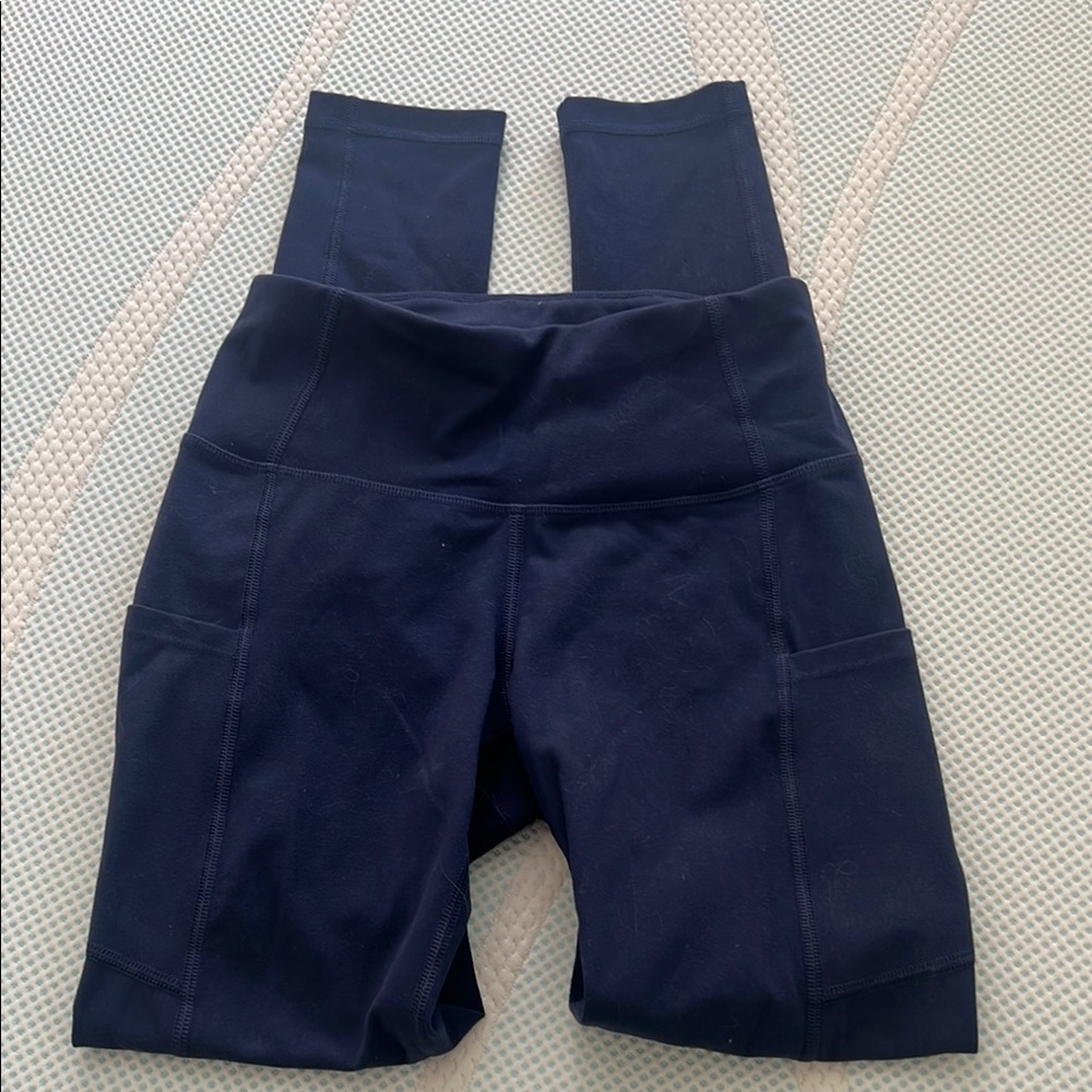 Navy High-Waisted Yoga Pants